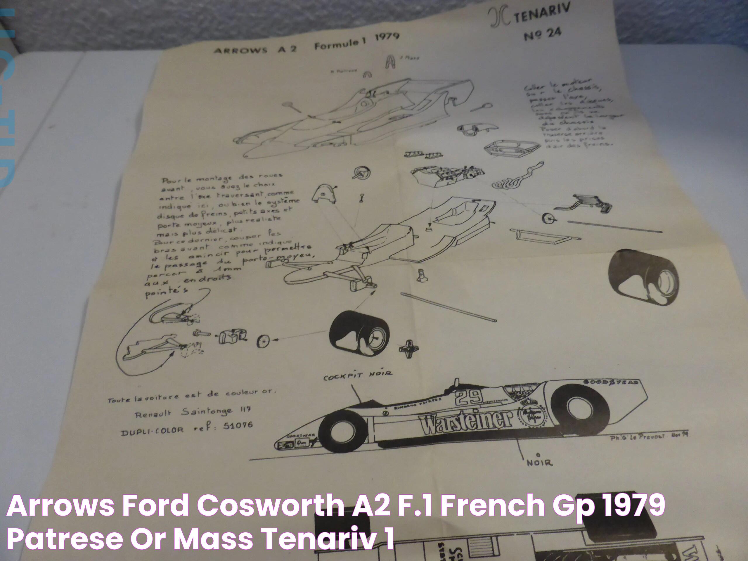 Arrows Ford Cosworth A2 F.1 French GP 1979 Patrese or Mass Tenariv 1