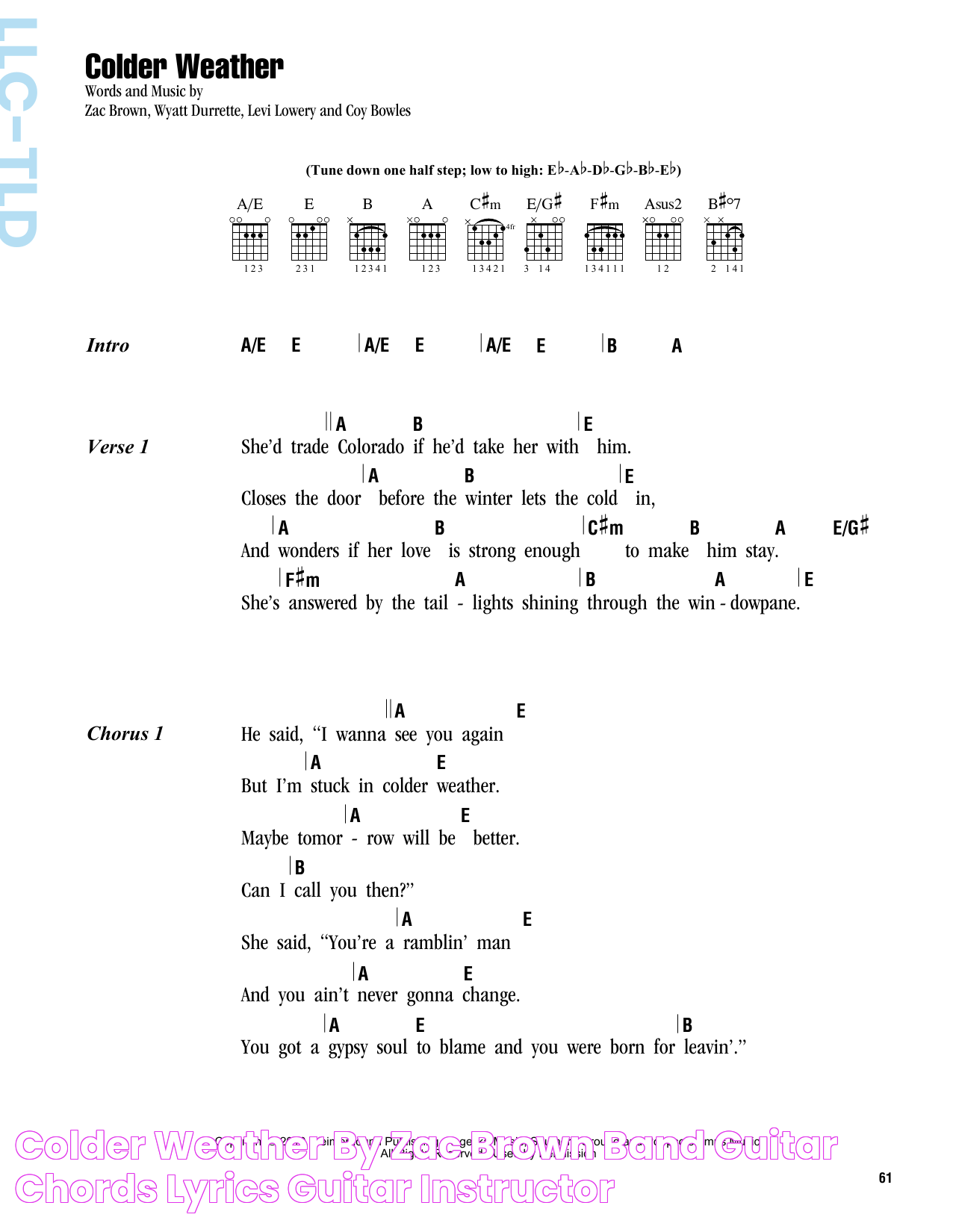 Colder Weather by Zac Brown Band Guitar Chords/Lyrics Guitar Instructor