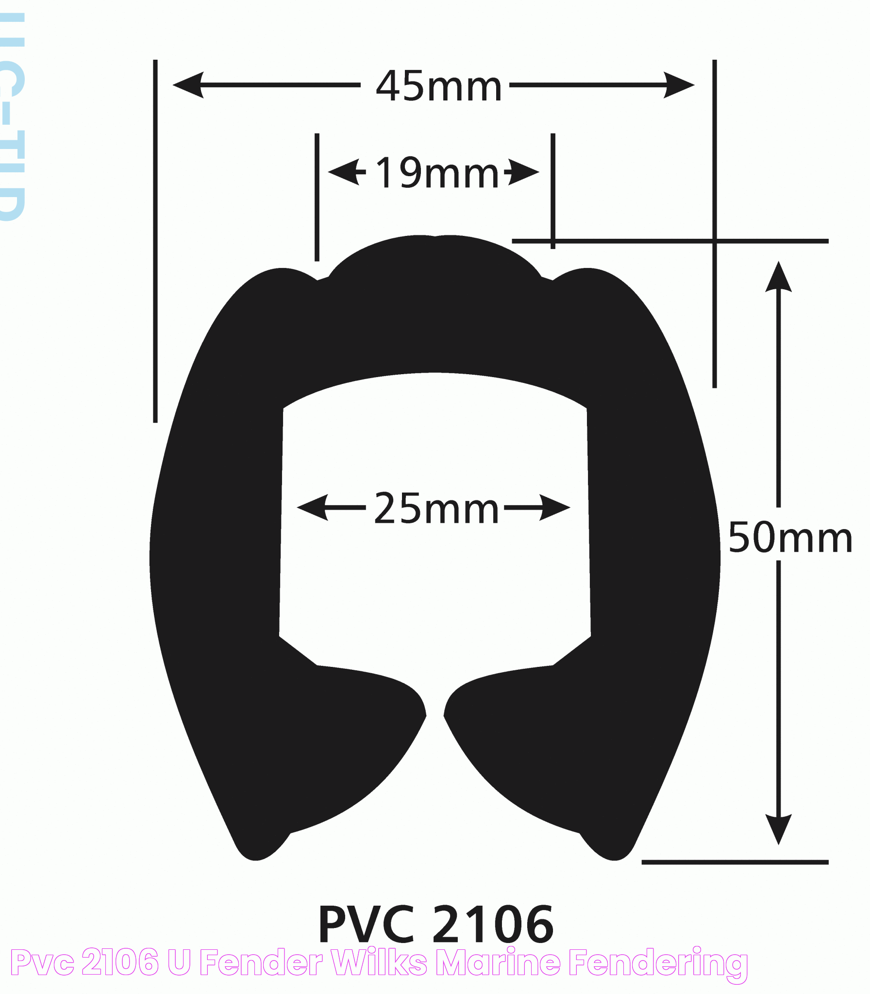 PVC 2106 'U' Fender Wilks Marine Fendering