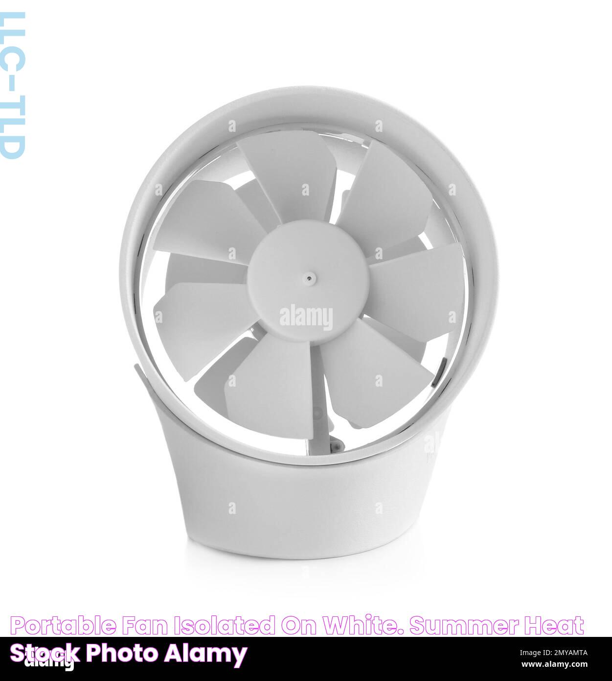 Portable fan isolated on white. Summer heat Stock Photo Alamy