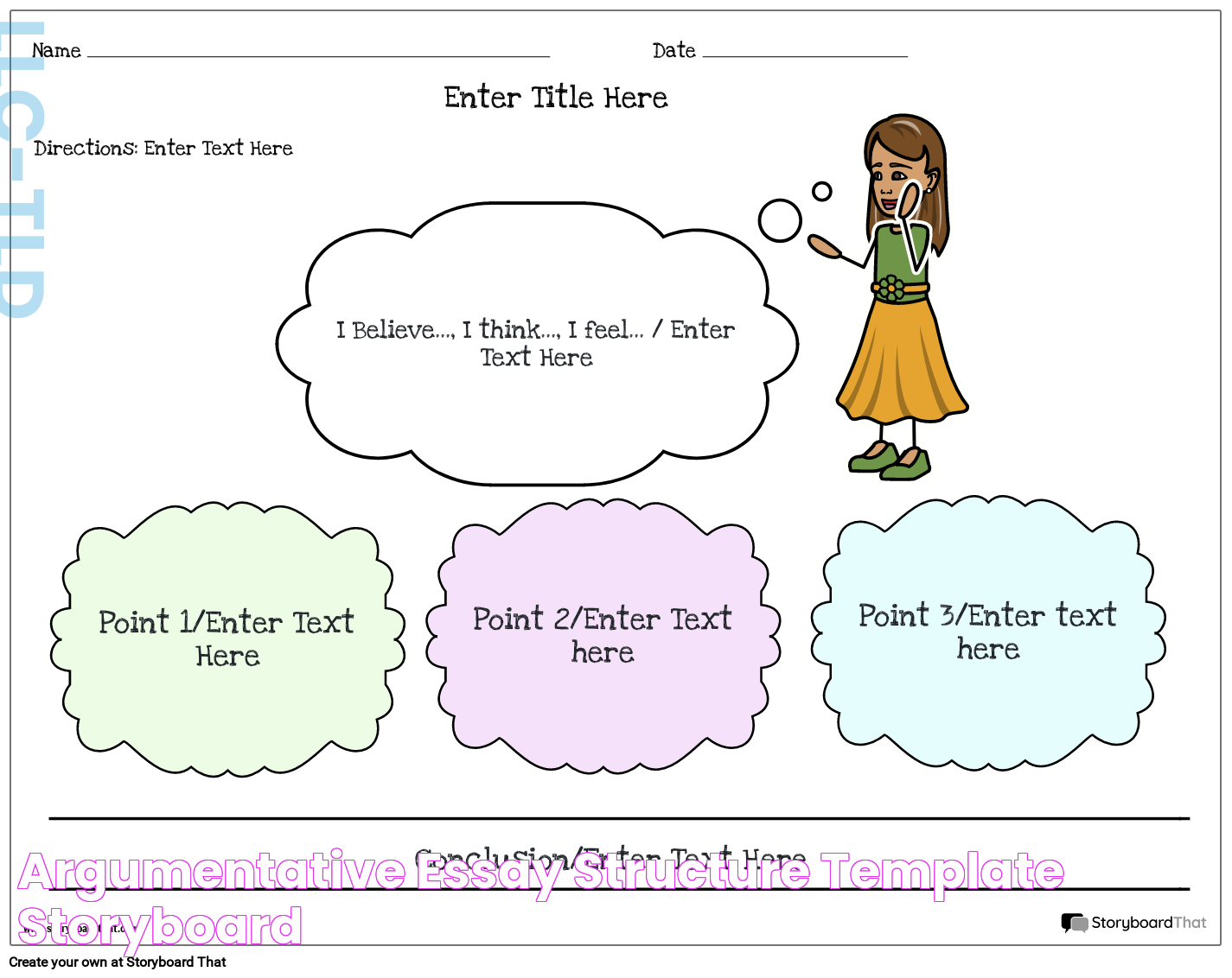 Argumentative essay structure template Storyboard