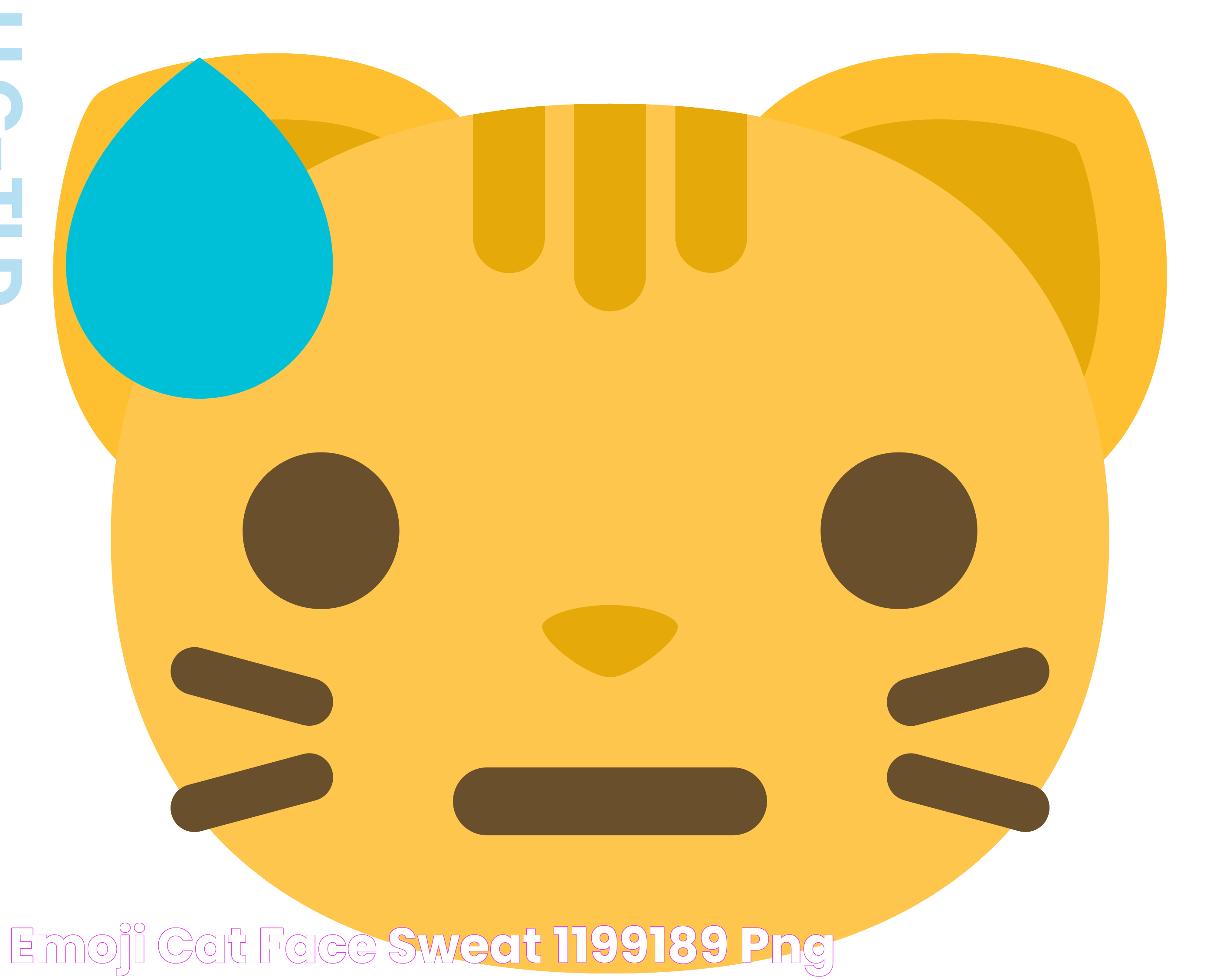 Emoji cat face sweat 1199189 PNG