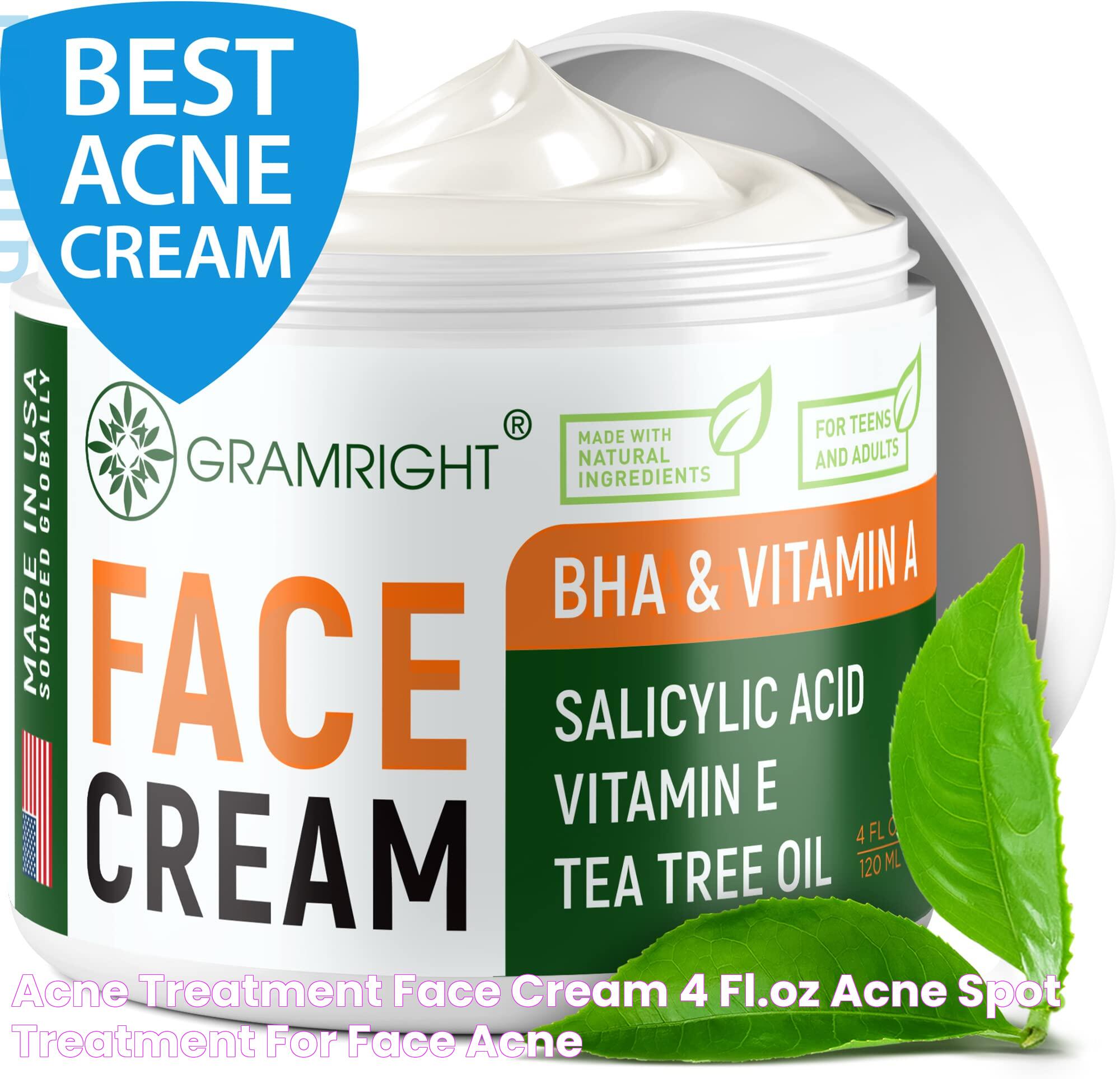 Acne Treatment Face Cream 4 fl.oz Acne Spot Treatment for Face & Acne