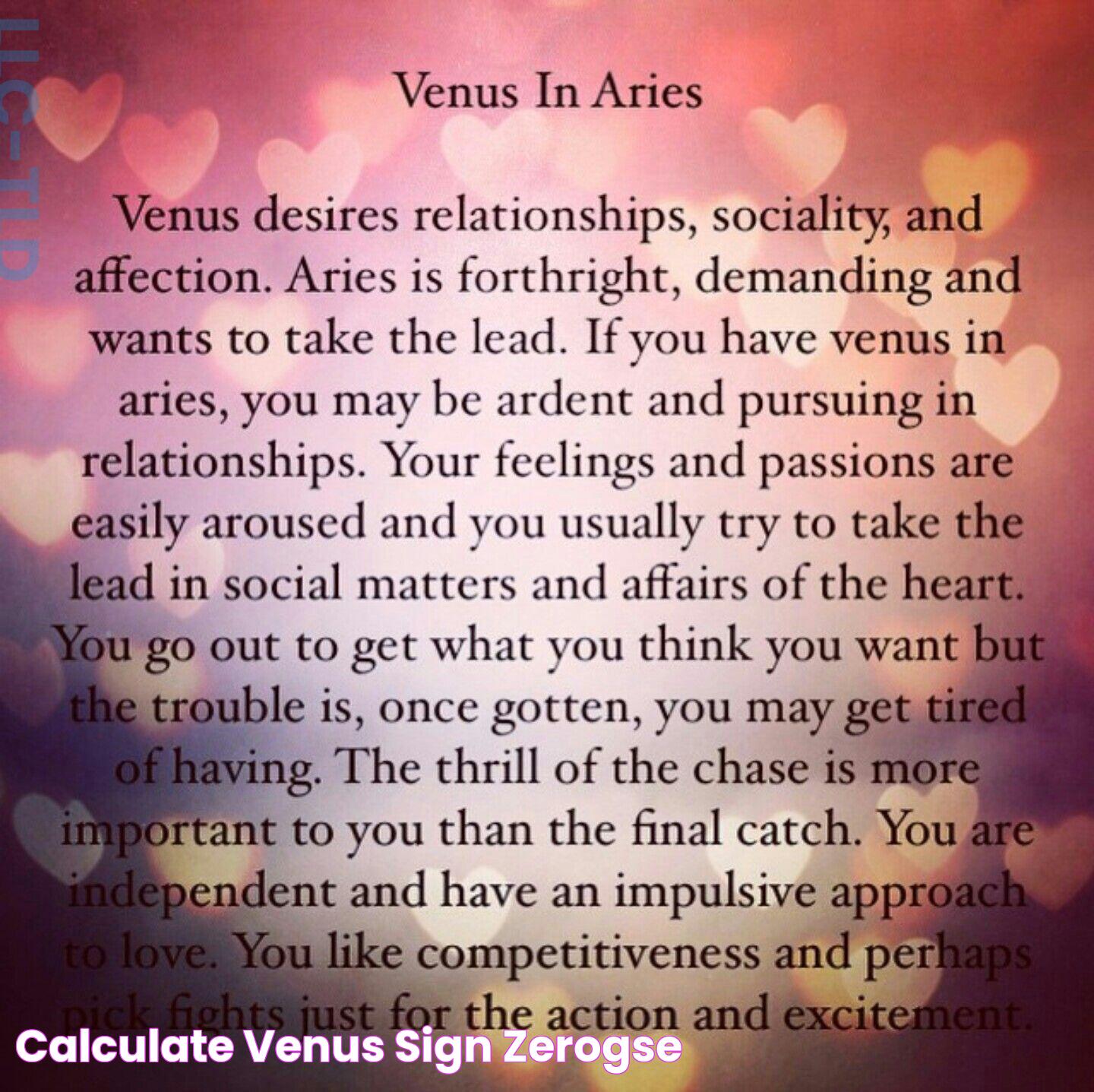 Calculate venus sign zerogse