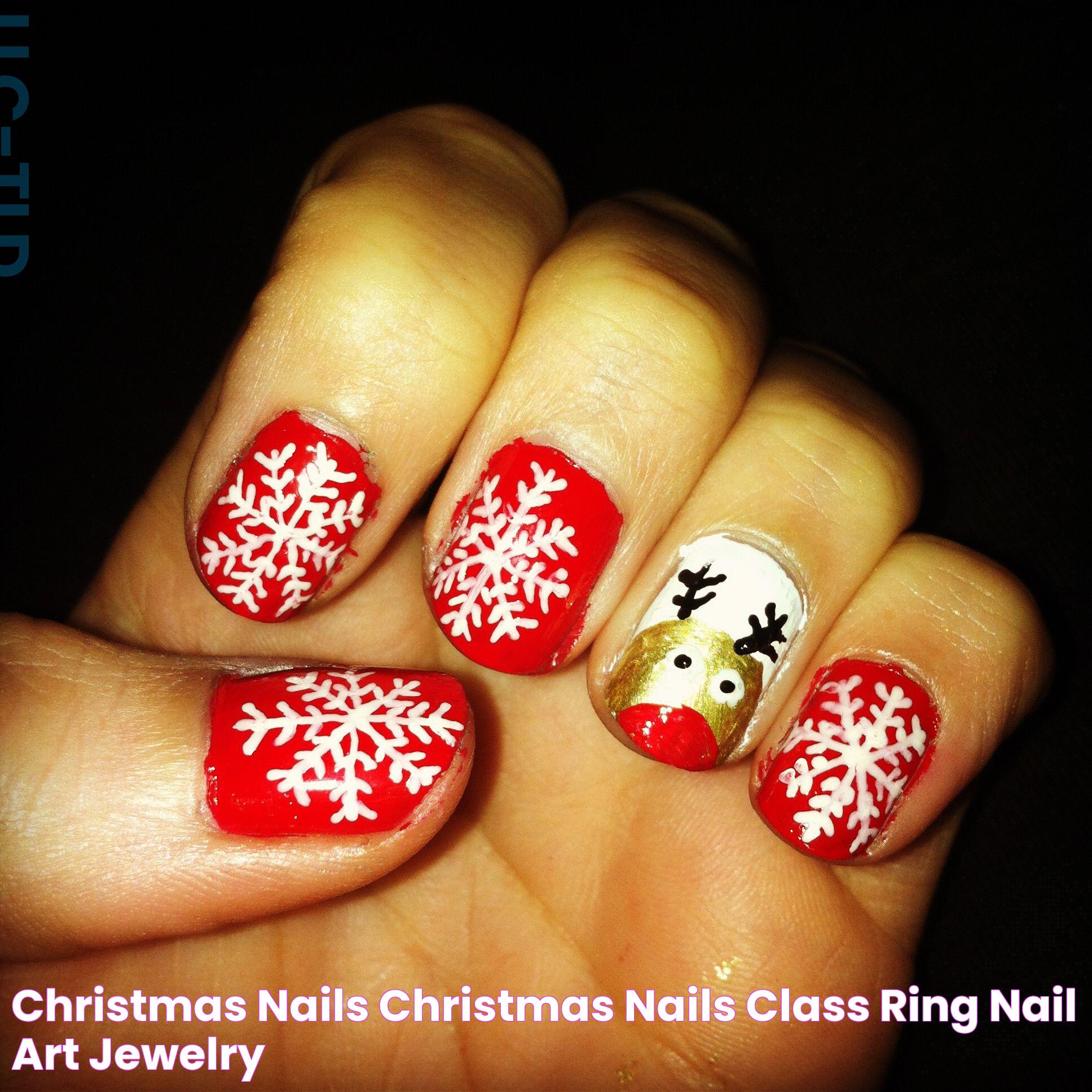 Christmas nails Christmas Nails, Class Ring, Nail Art, Jewelry