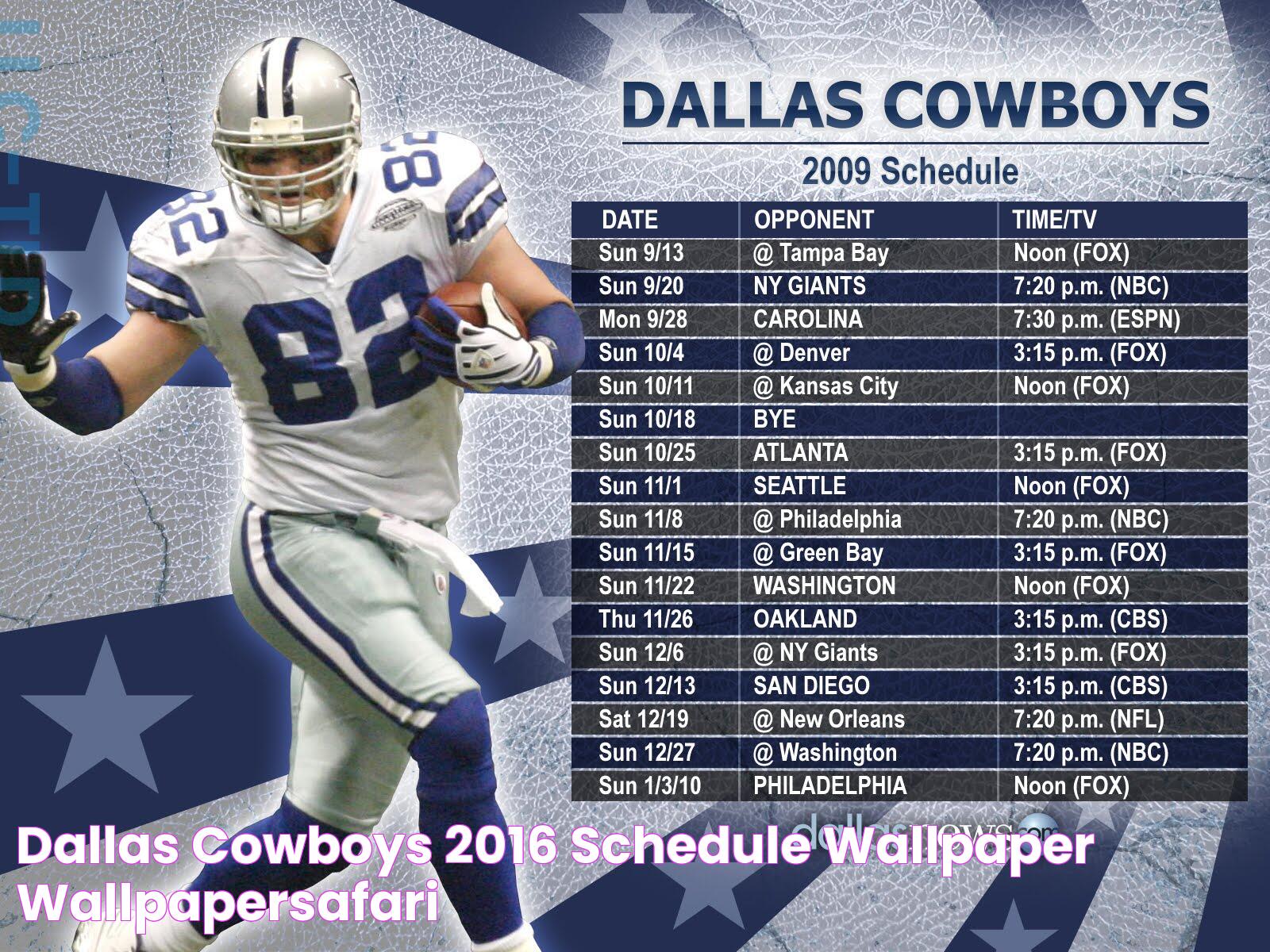 Dallas Cowboys Schedule Wallpaper: Enhance Your Digital Space