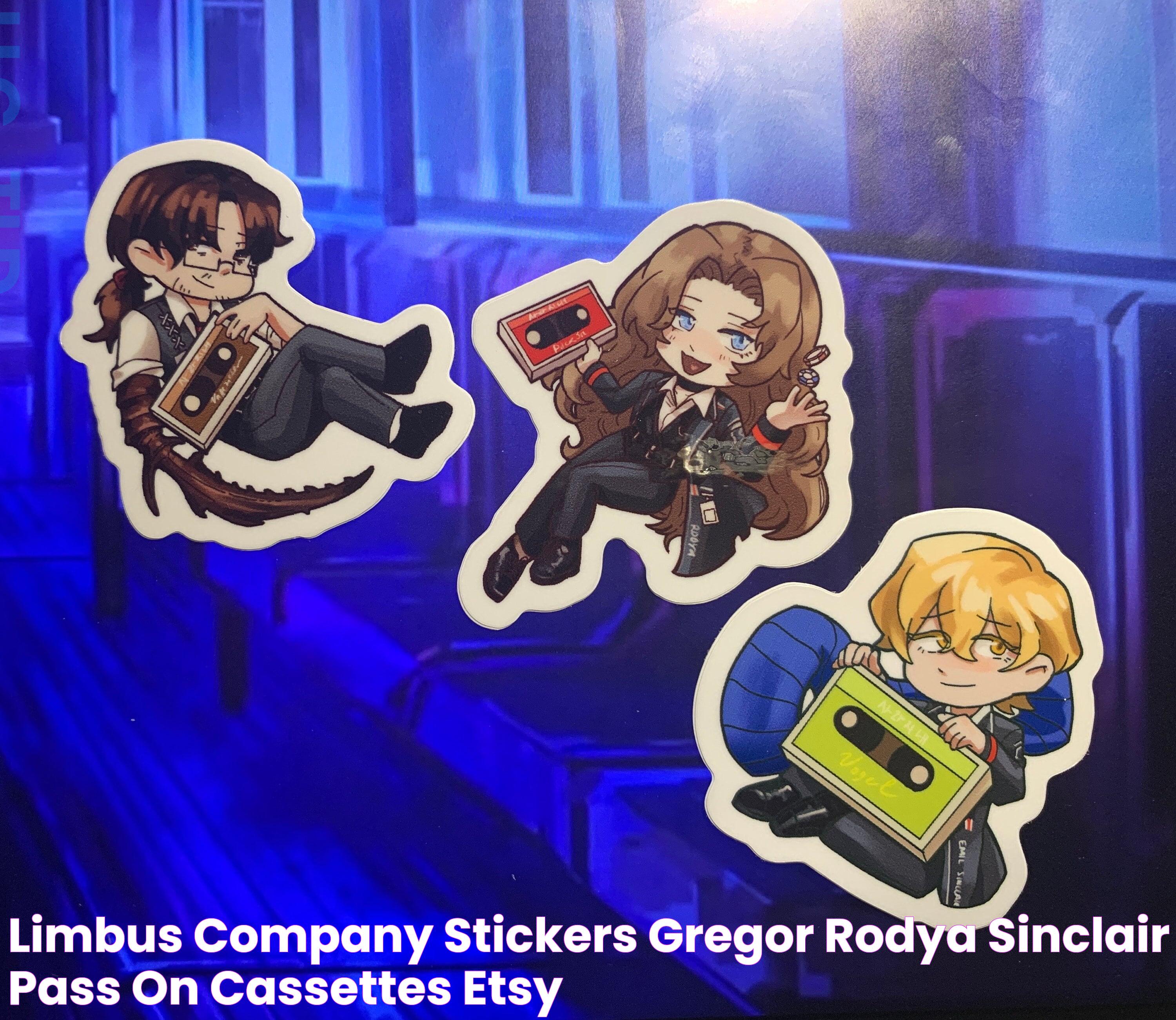 Limbus Company Stickers Gregor, Rodya, Sinclair Pass on Cassettes Etsy