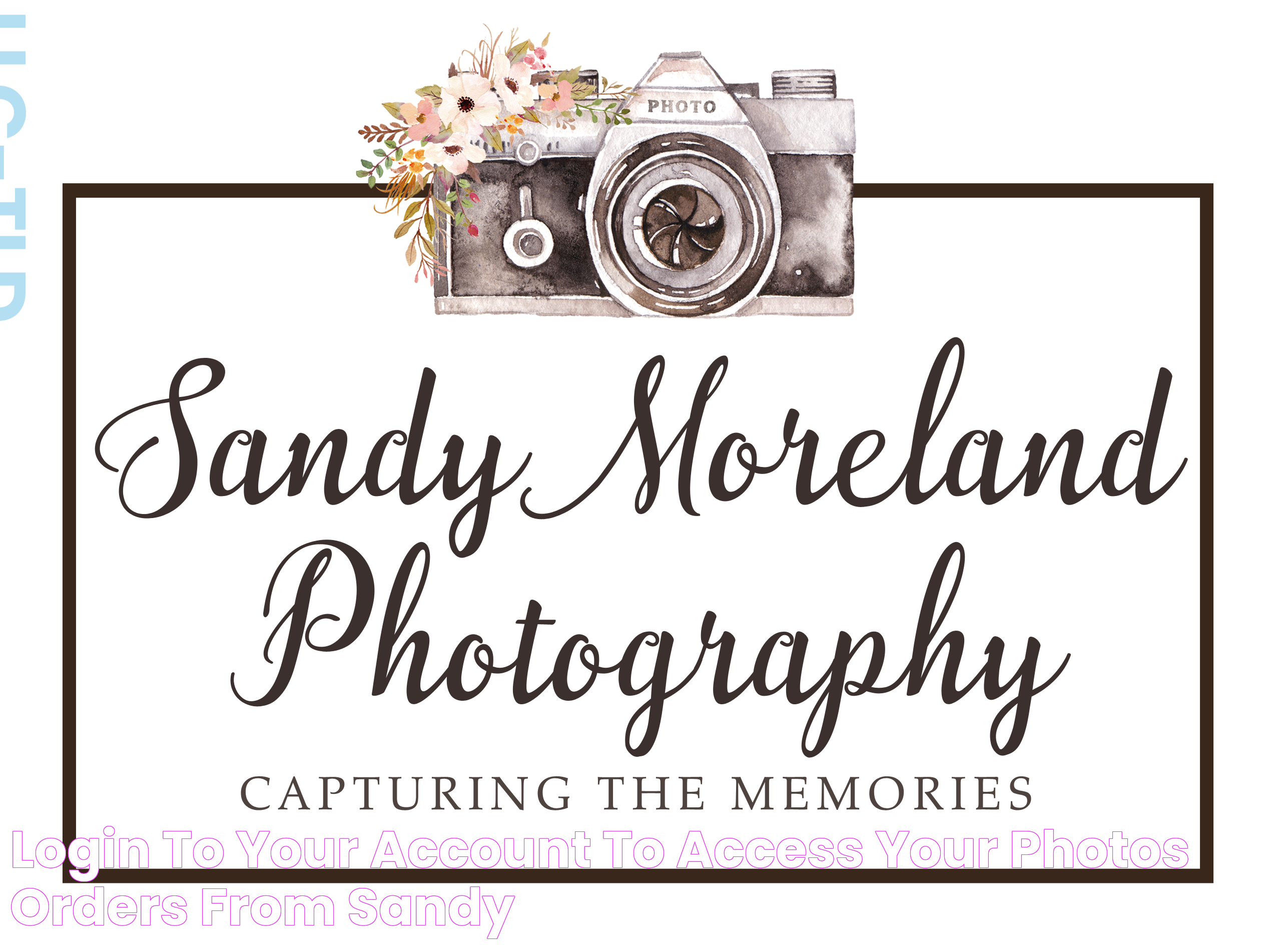 Login to your account to access your photos Orders from Sandy