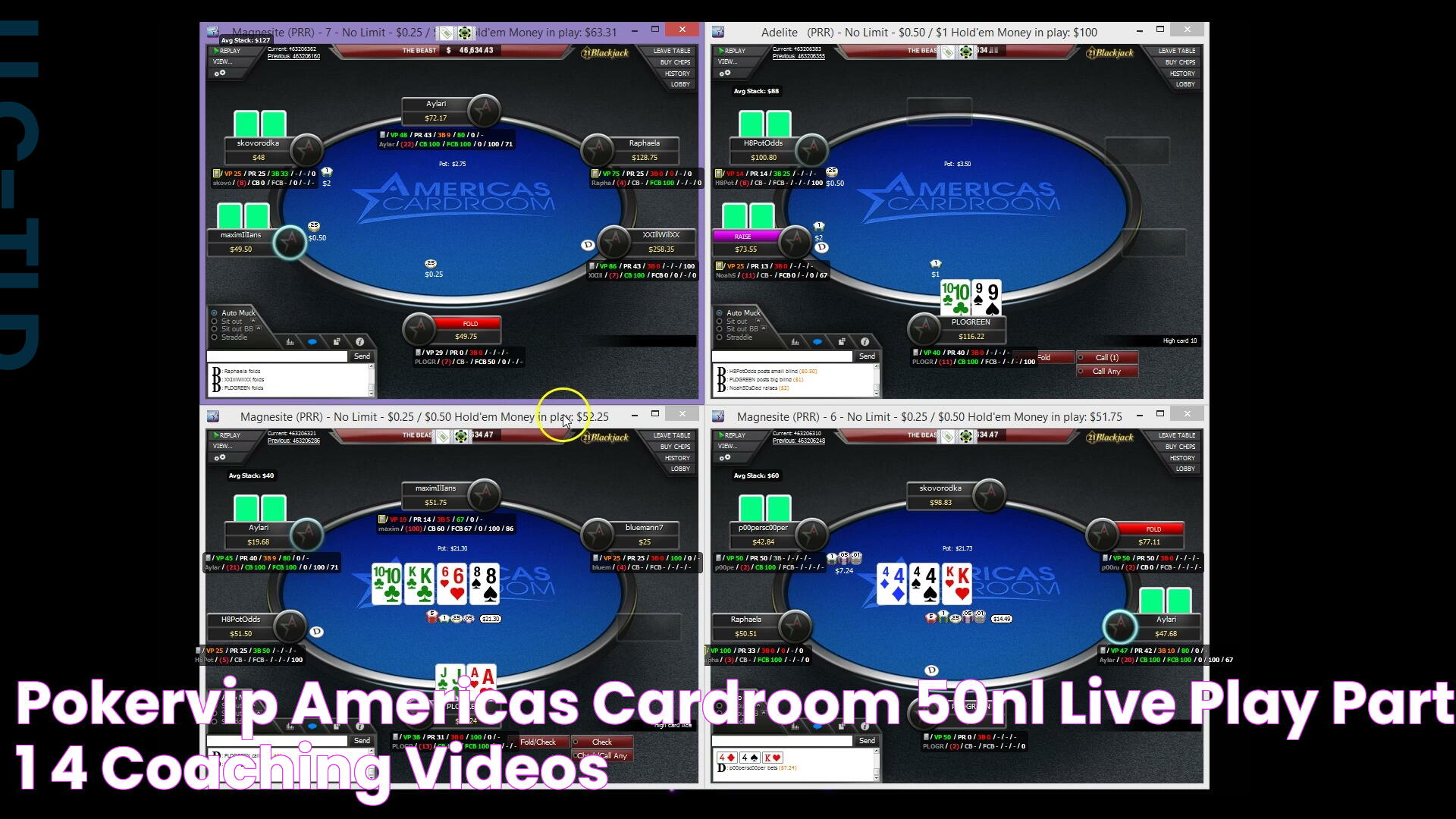 PokerVIP 🎞️ Americas CardRoom 50nl Live Play Part 1/4 Coaching Videos