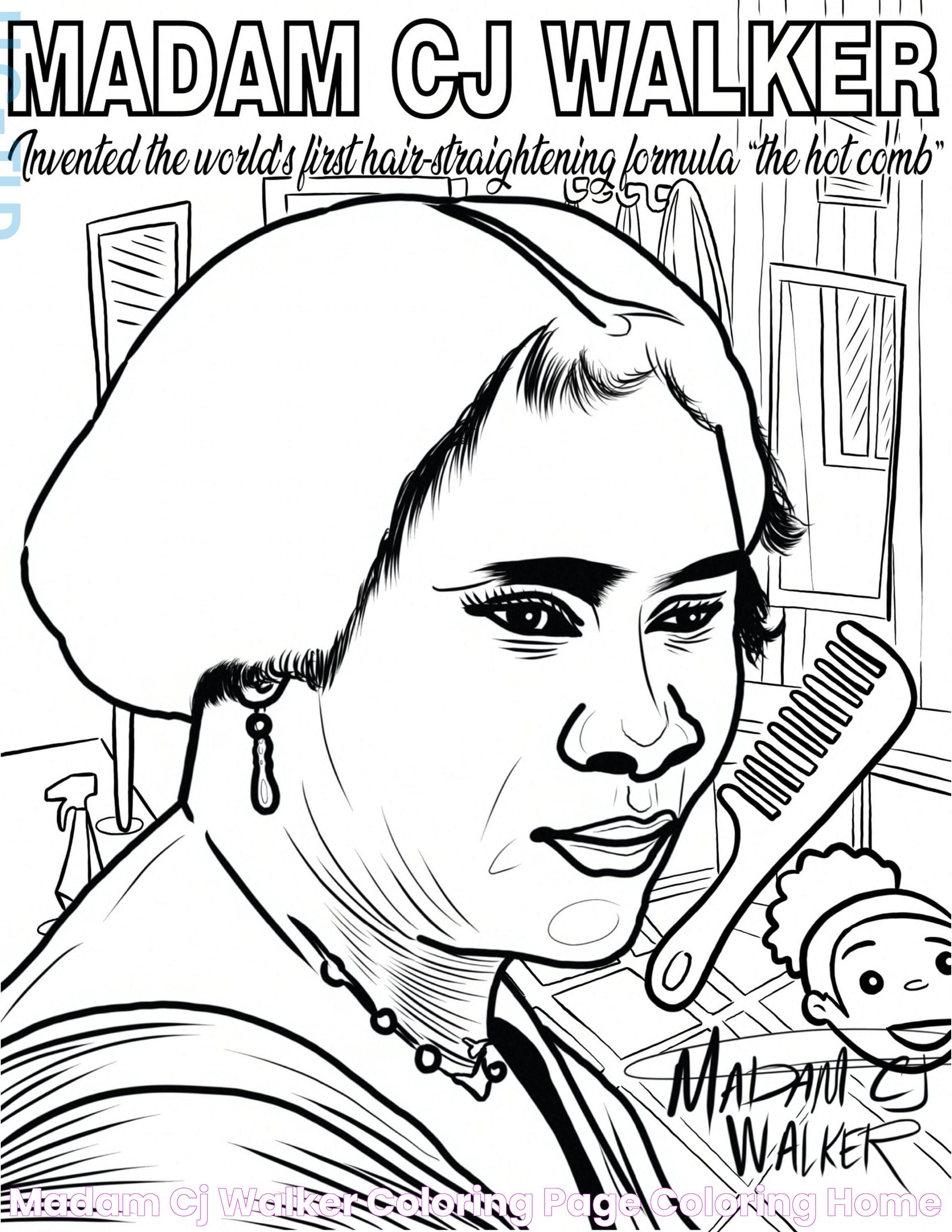 Madam Cj Walker Coloring Page Coloring Home