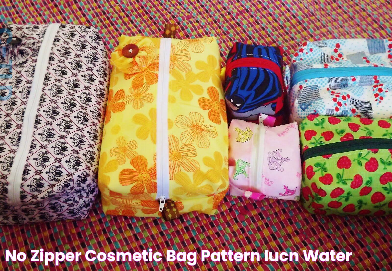 No Zipper Cosmetic Bag Pattern IUCN Water