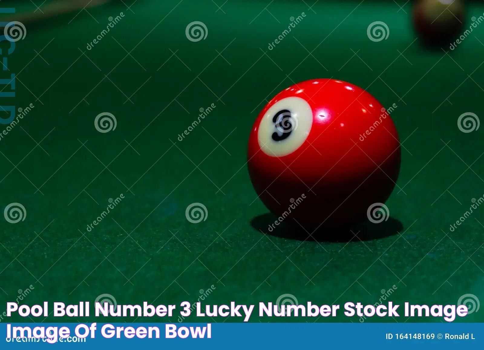 Pool Ball Number 3, Lucky Number Stock Image Image of green, bowl