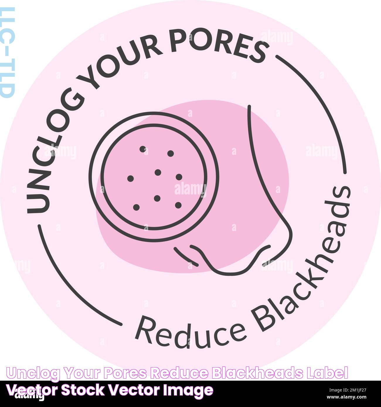 Unclog your pores, reduce blackheads label vector Stock Vector Image