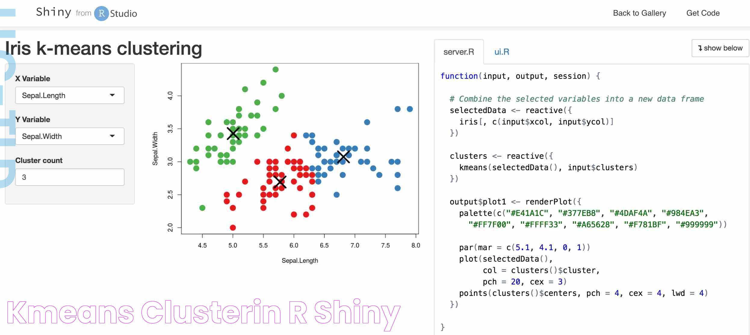 Kmeans clusterin R shiny