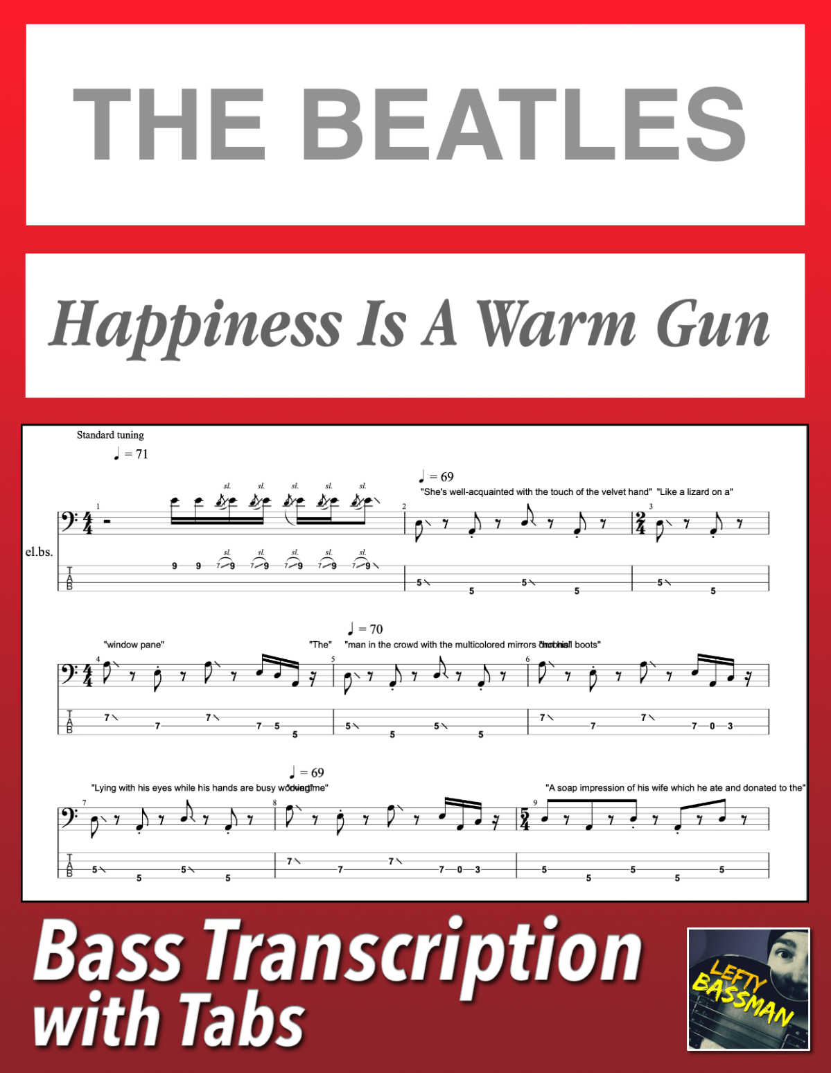 The Beatles Happiness Is A Warm Gun /// Bass transcription with tabs