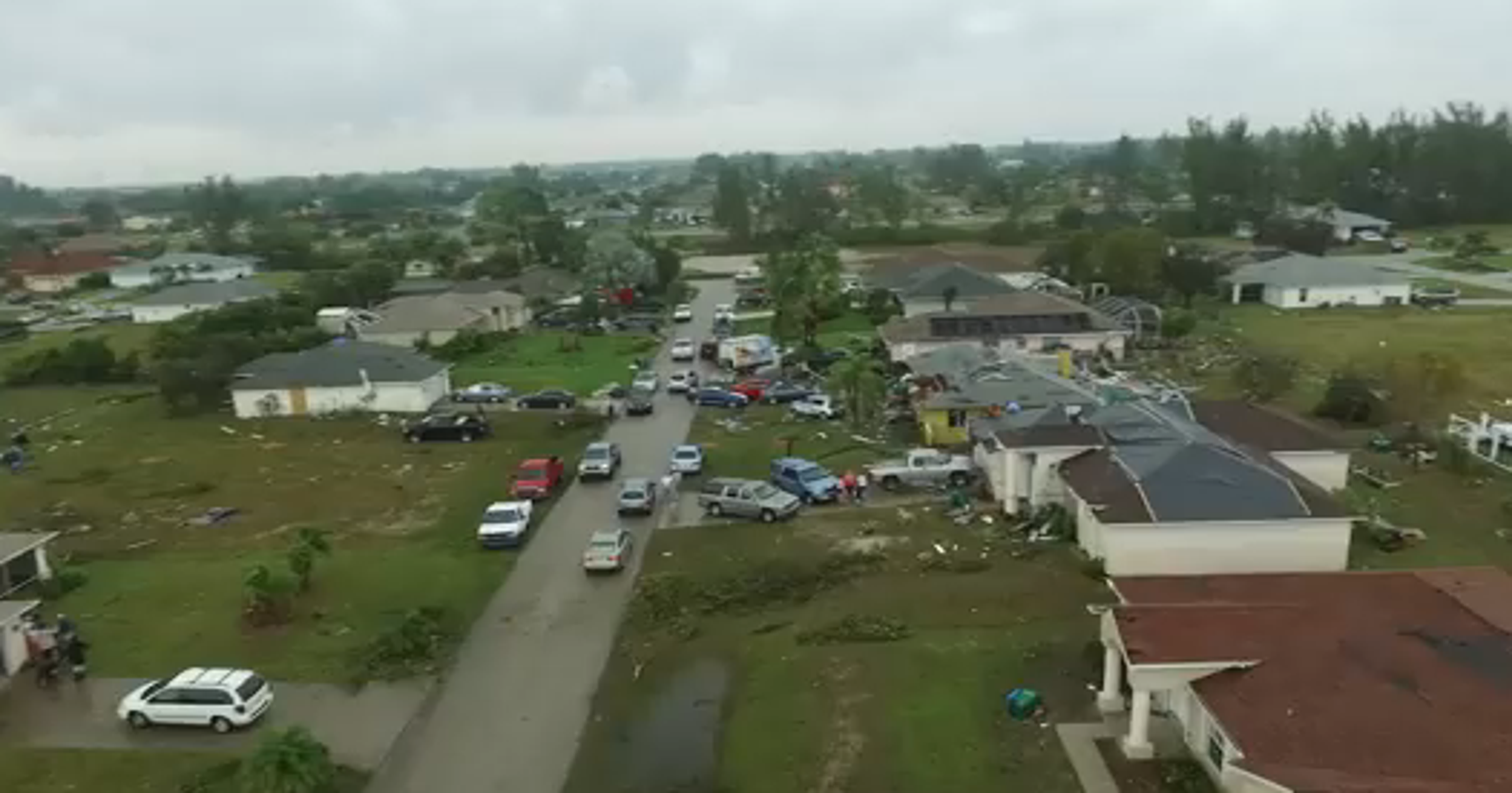 Cape Coral tornado Drone video shows damaged landscape