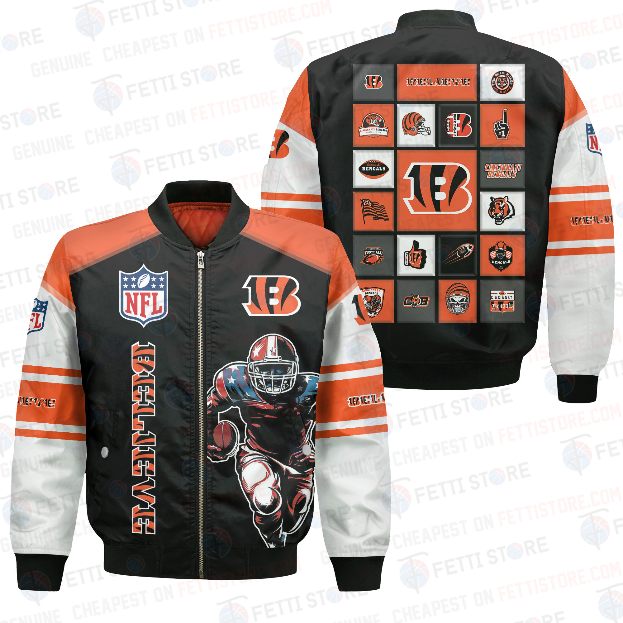 Cincinnati Bengals National Football League Bomber Jacket STM Sports