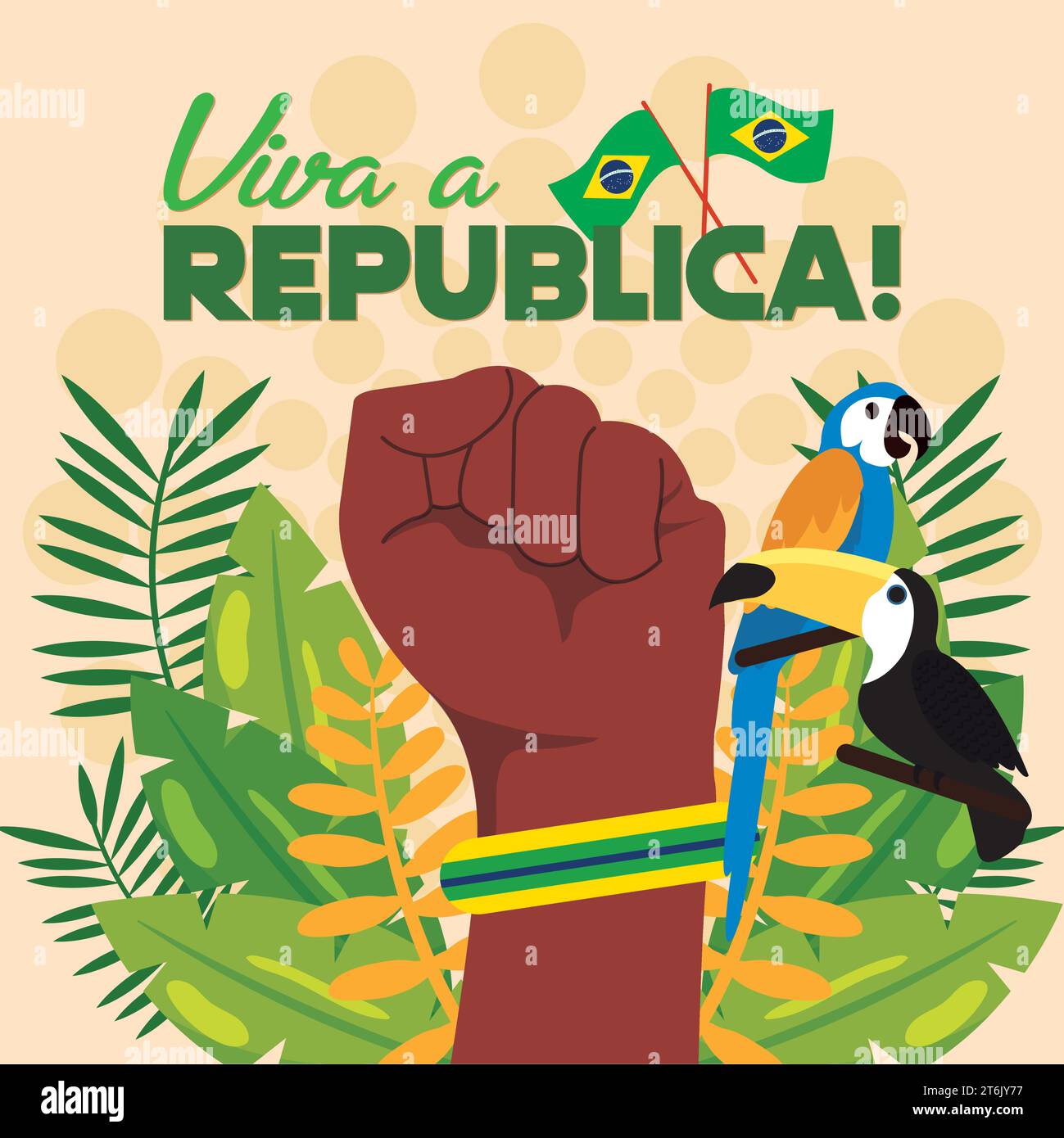 Colored Viva la republica brazil background Vector Stock Vector Image